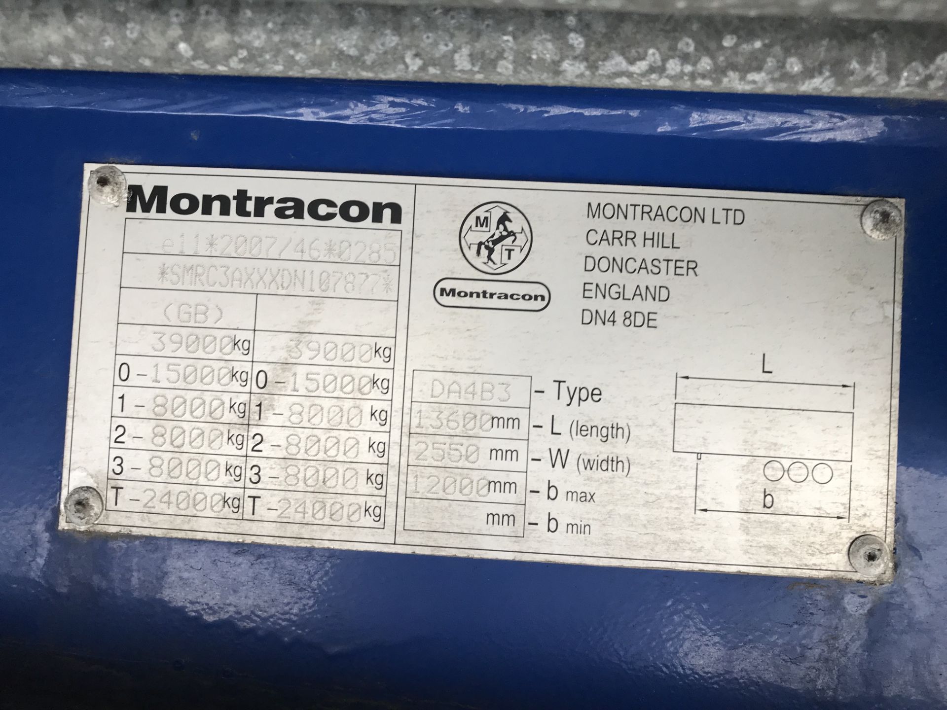 Montracon 13.6m Tri-Axle Curtainside Single Deck Semi-Trailer, chassis no. SMRC3AXXXDN107877, ID no. - Image 6 of 6