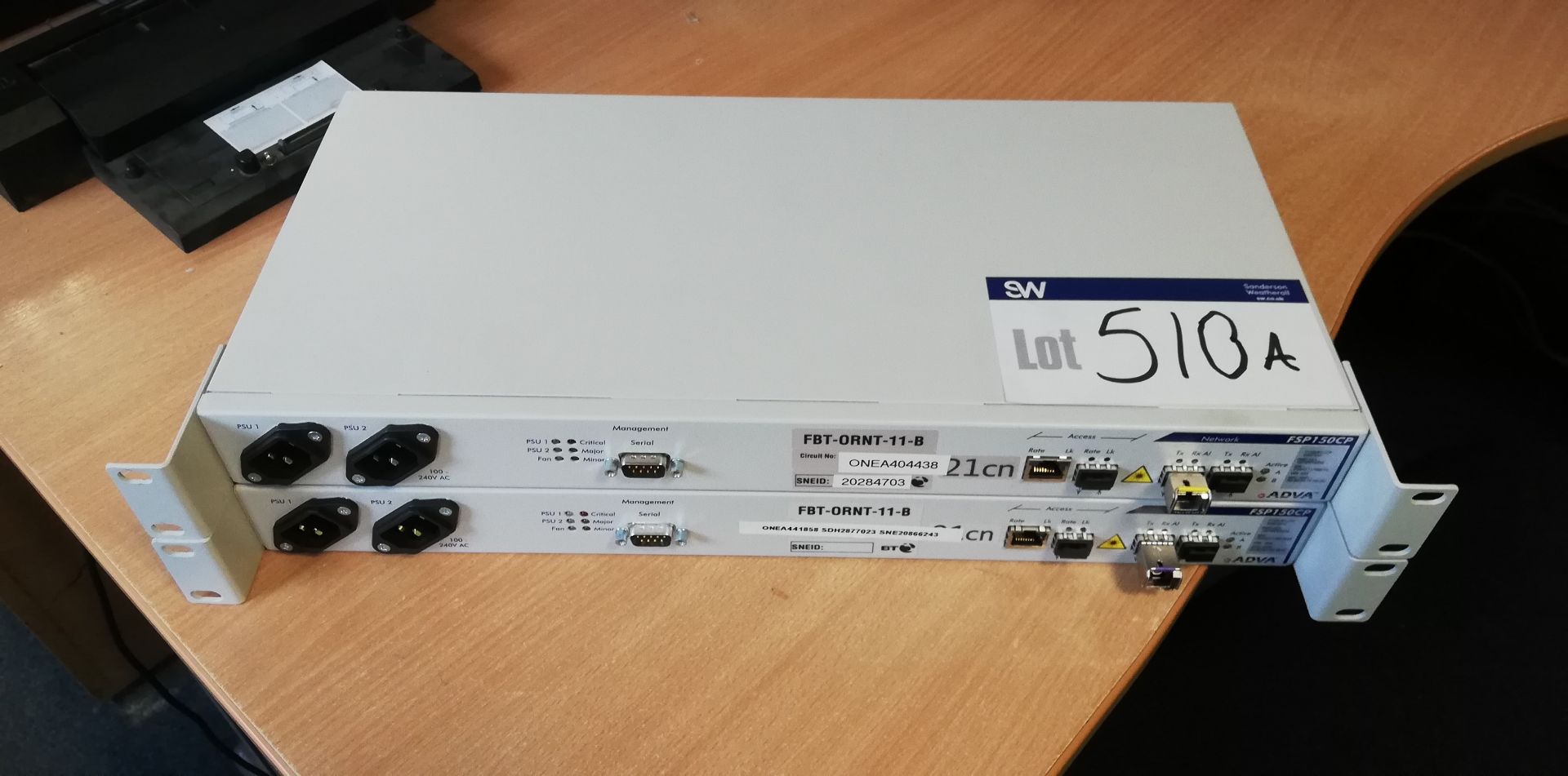 Two ADVA FSP150CP Network Panel (lot located at Bedfords Limited (In Administration), Pheasant