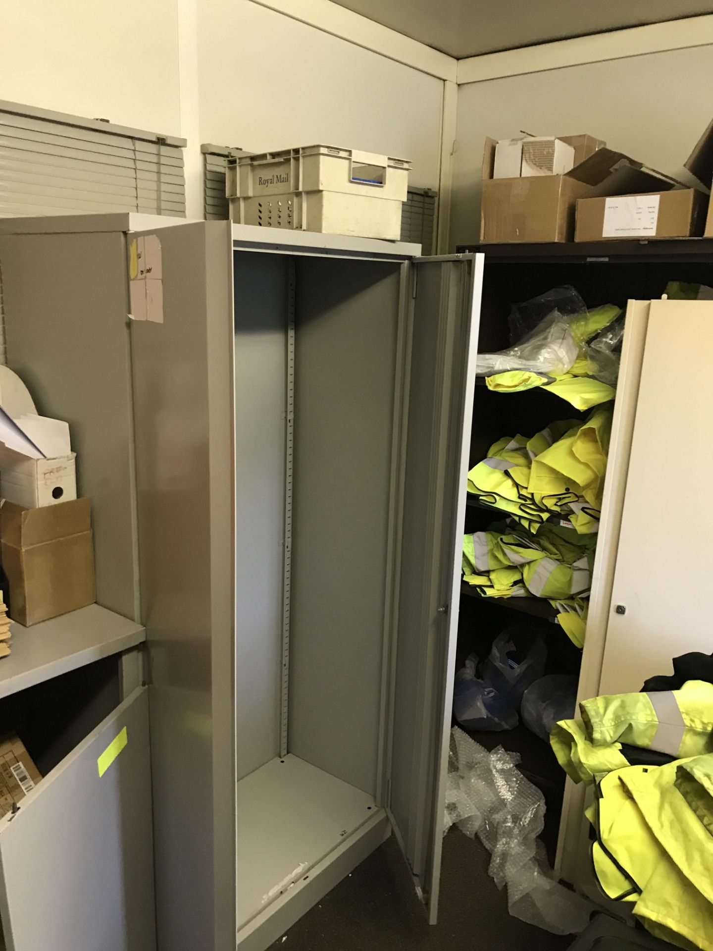 Remaining Furniture Contents, including five steel double door cupboards, shelving unit, desk - Image 3 of 4