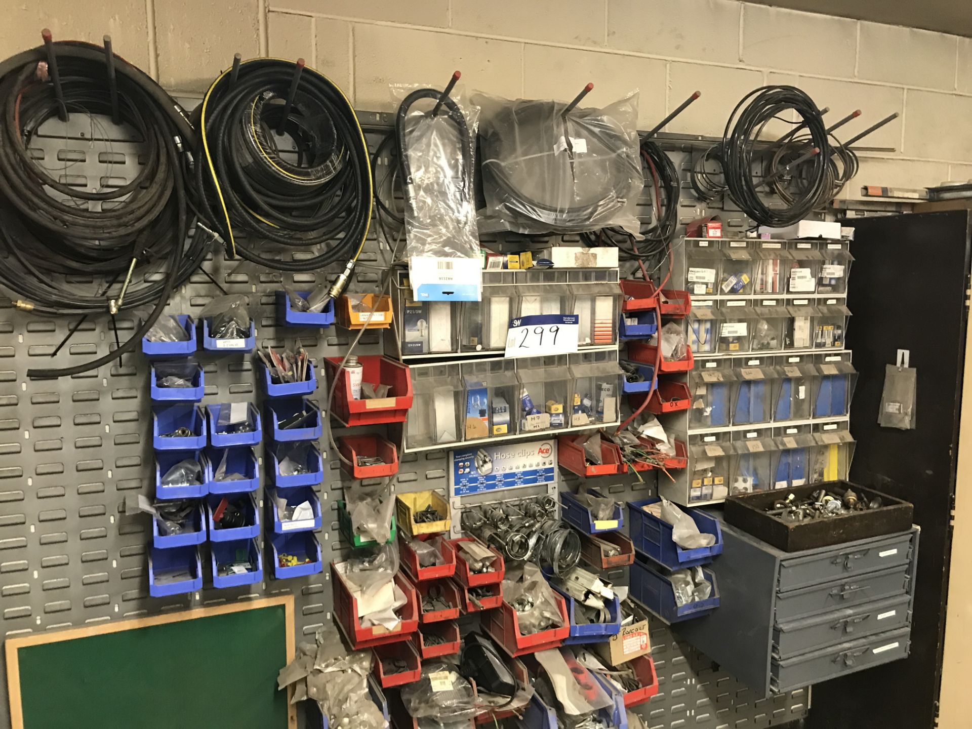 Quantity of Lin Bins, with fixtures and fittings contents and hose reels, as set out (lot located at