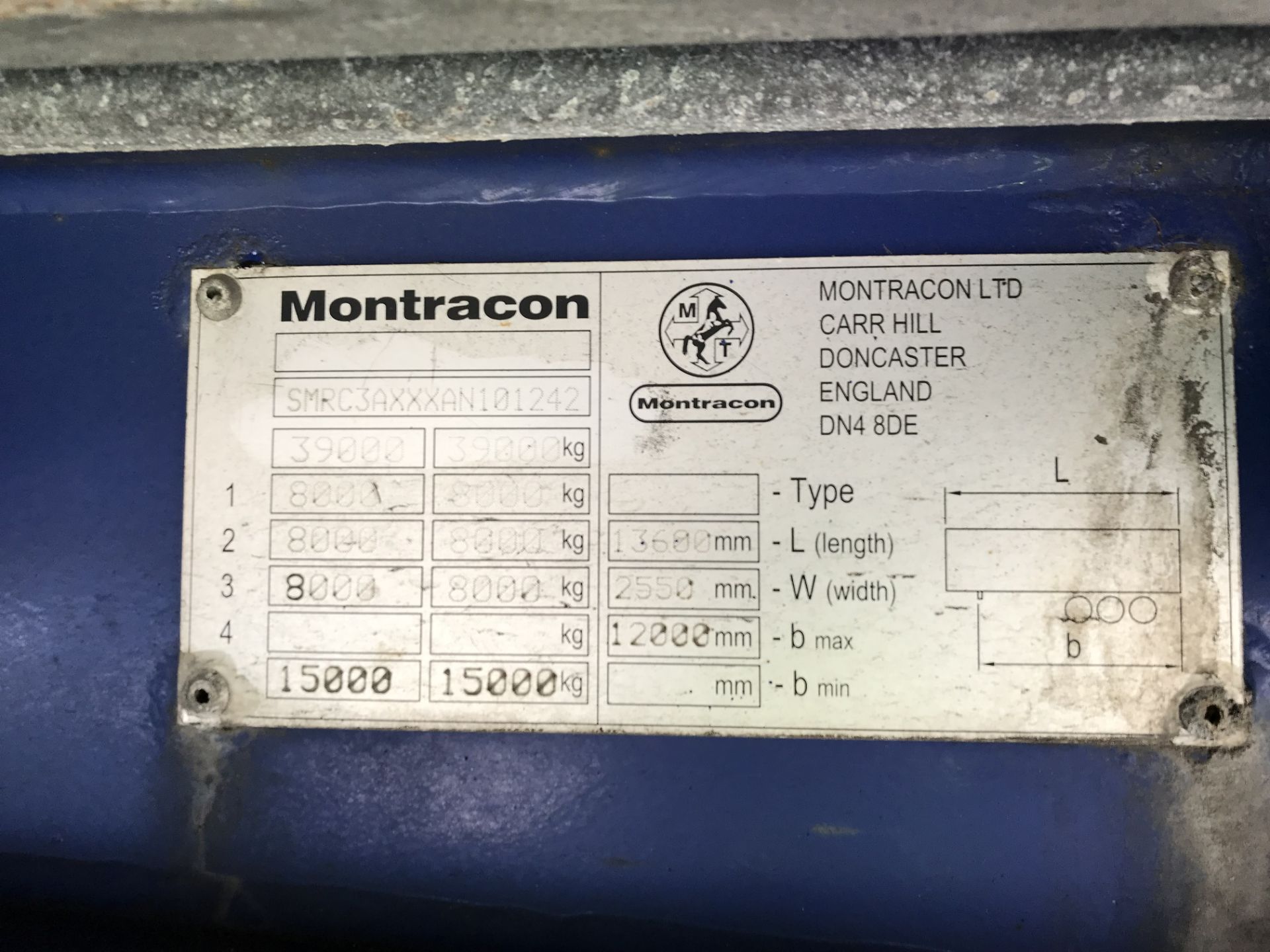 Montracon 13.6m Tri-Axle Curtainside Single Deck Semi-Trailer, chassis no. 101242, ID no. C317903, - Bild 6 aus 6