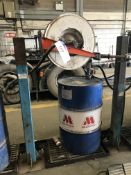 Oil Dispenser, with hose reel, oil drum and drip tray (lot located at Bedfords Limited (In