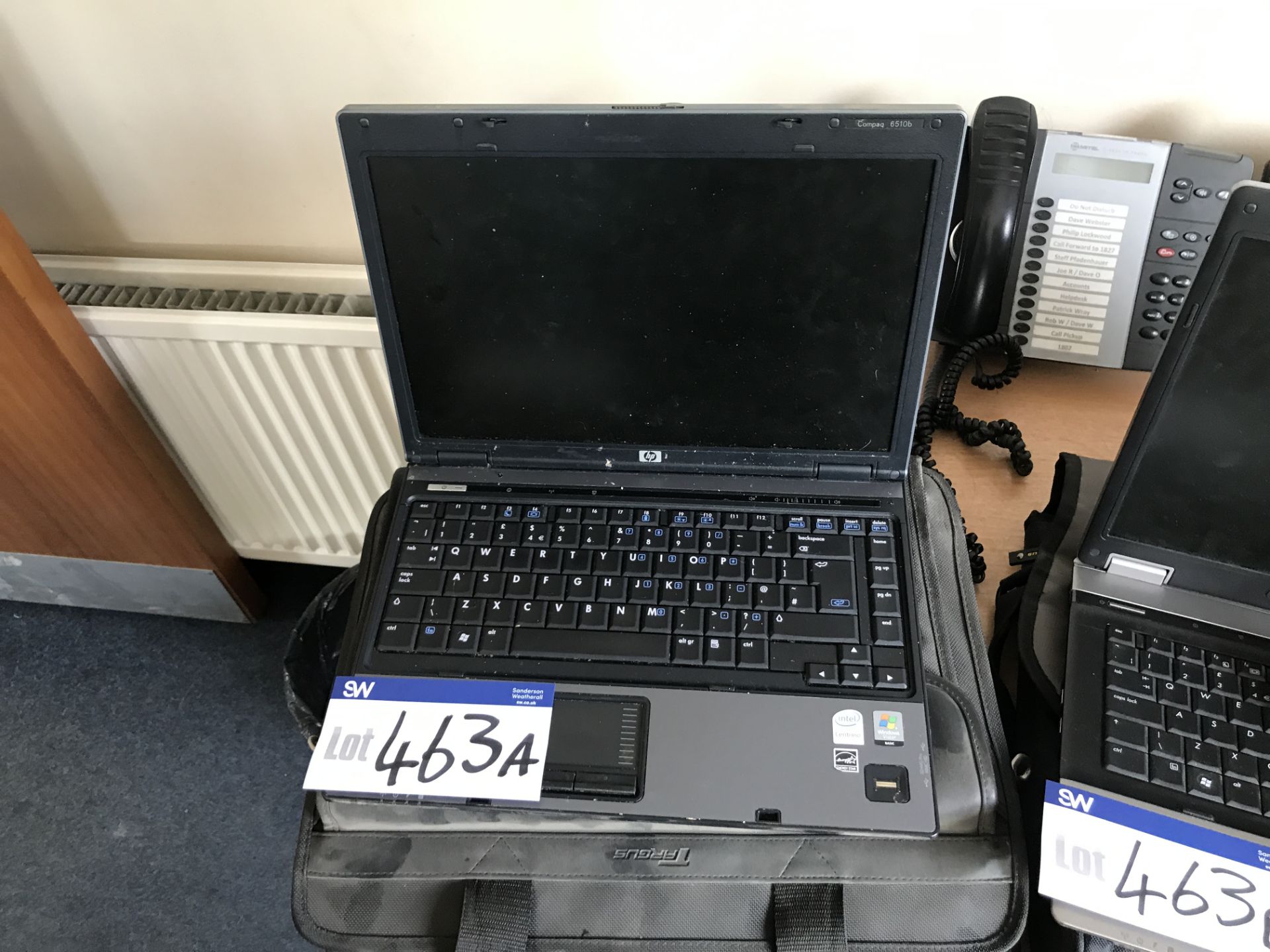 HP Intel Centrino Duo Laptop (hard disk removed), with carry case (lot located at Bedfords