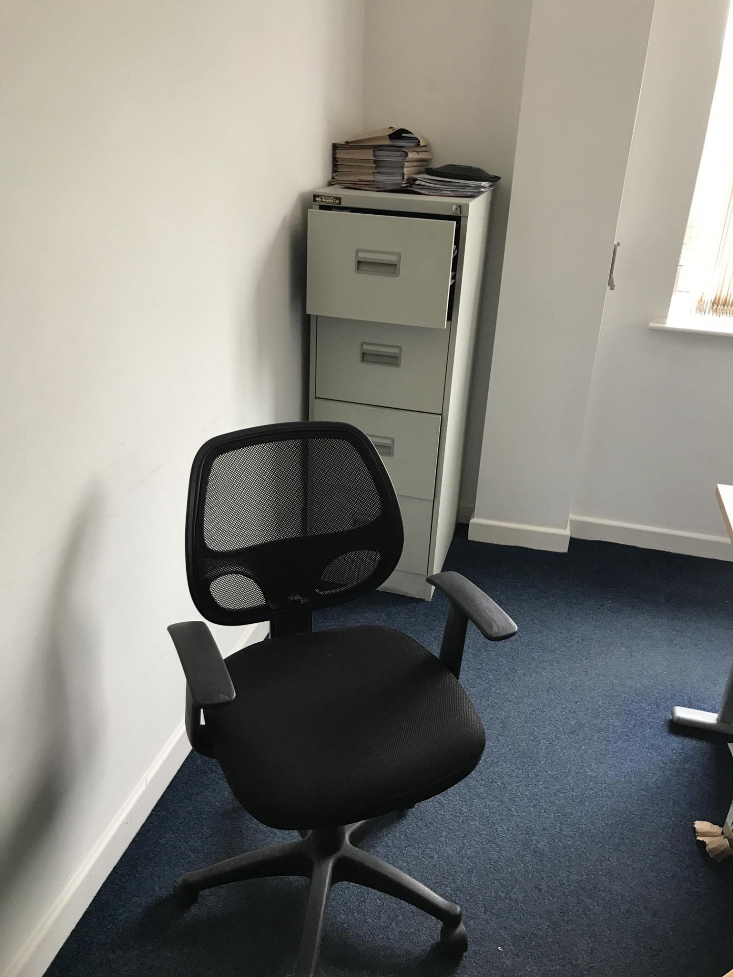 Contents of Office, including cantilever framed desk, circular side table, double door steel - Image 2 of 3