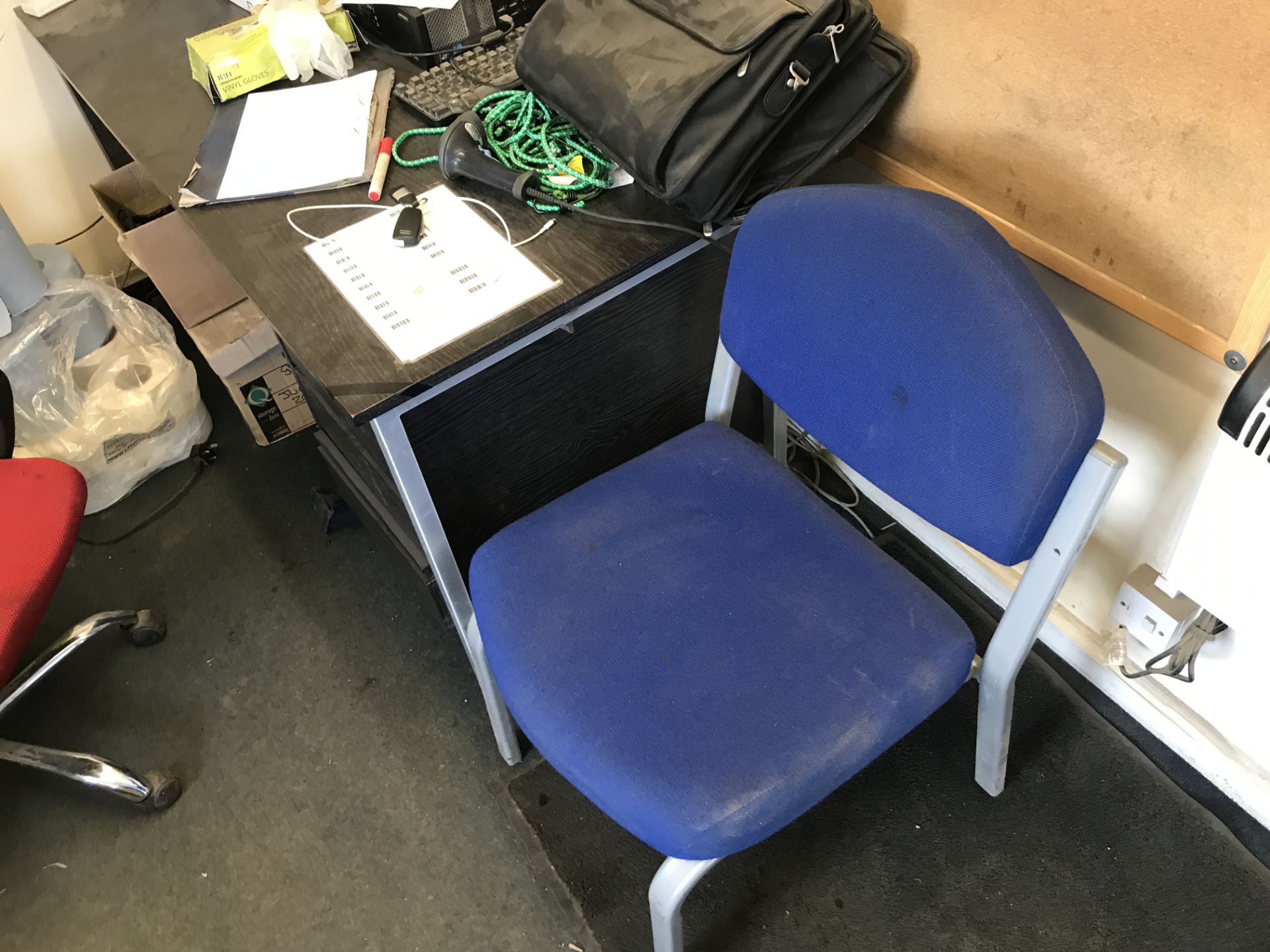 Furniture Contents, including two steel framed desks, three wood filing cabinets, steel four - Image 2 of 3