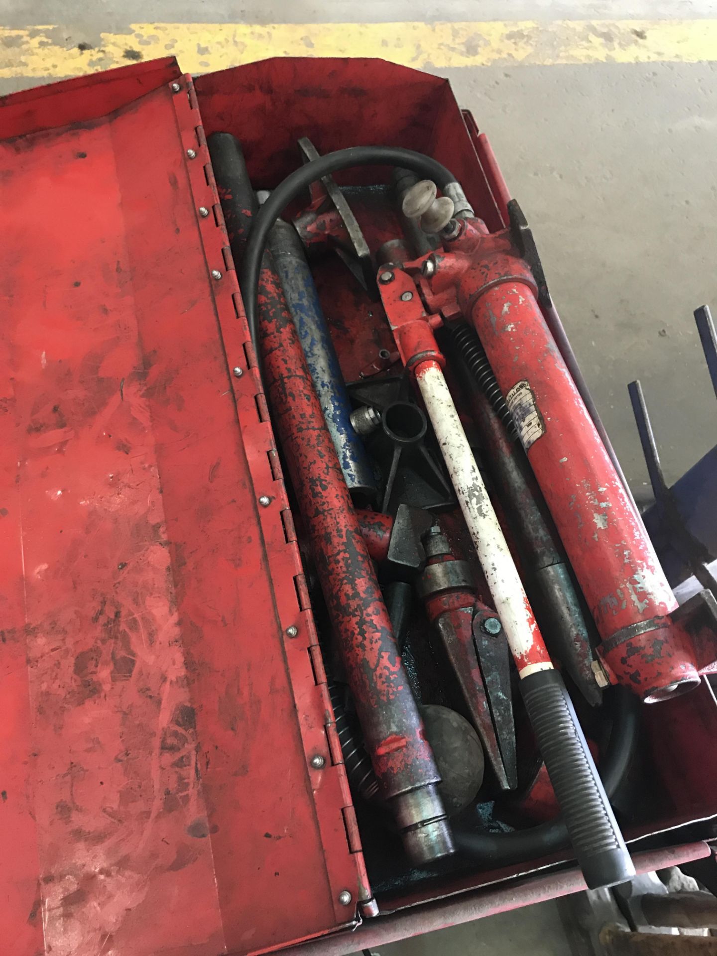 Assorted Hydraulic Jack & Clamp Set, with three tier trolley (lot located at Bedfords Limited (In - Image 3 of 3