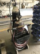 Twin Bottle Oxy-Acetylene Cutting Trolley, with cutting tool, hoses and regulators (lot located at