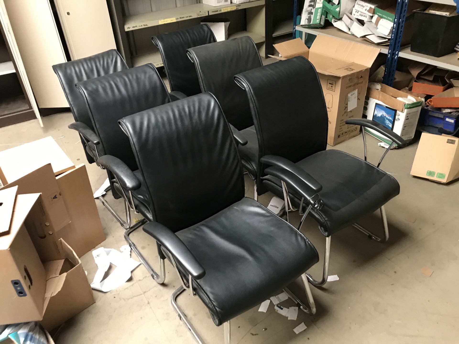 Remaining Office Furniture, including leather effect upholstered arm chairs and steel framed - Bild 2 aus 3