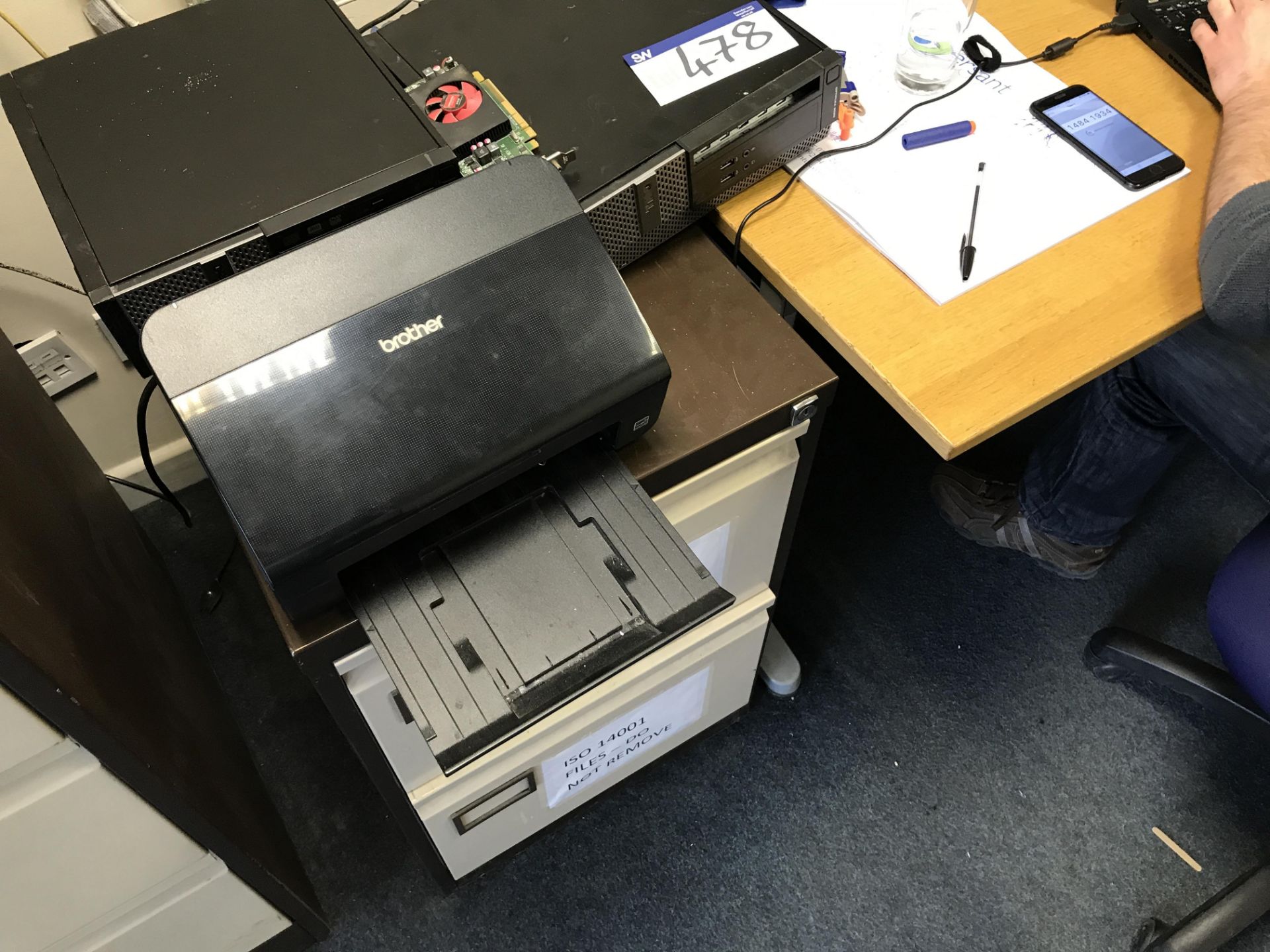 Contents of Office, including curved front cantilever framed desk, two steel filing cabinets and - Bild 2 aus 2