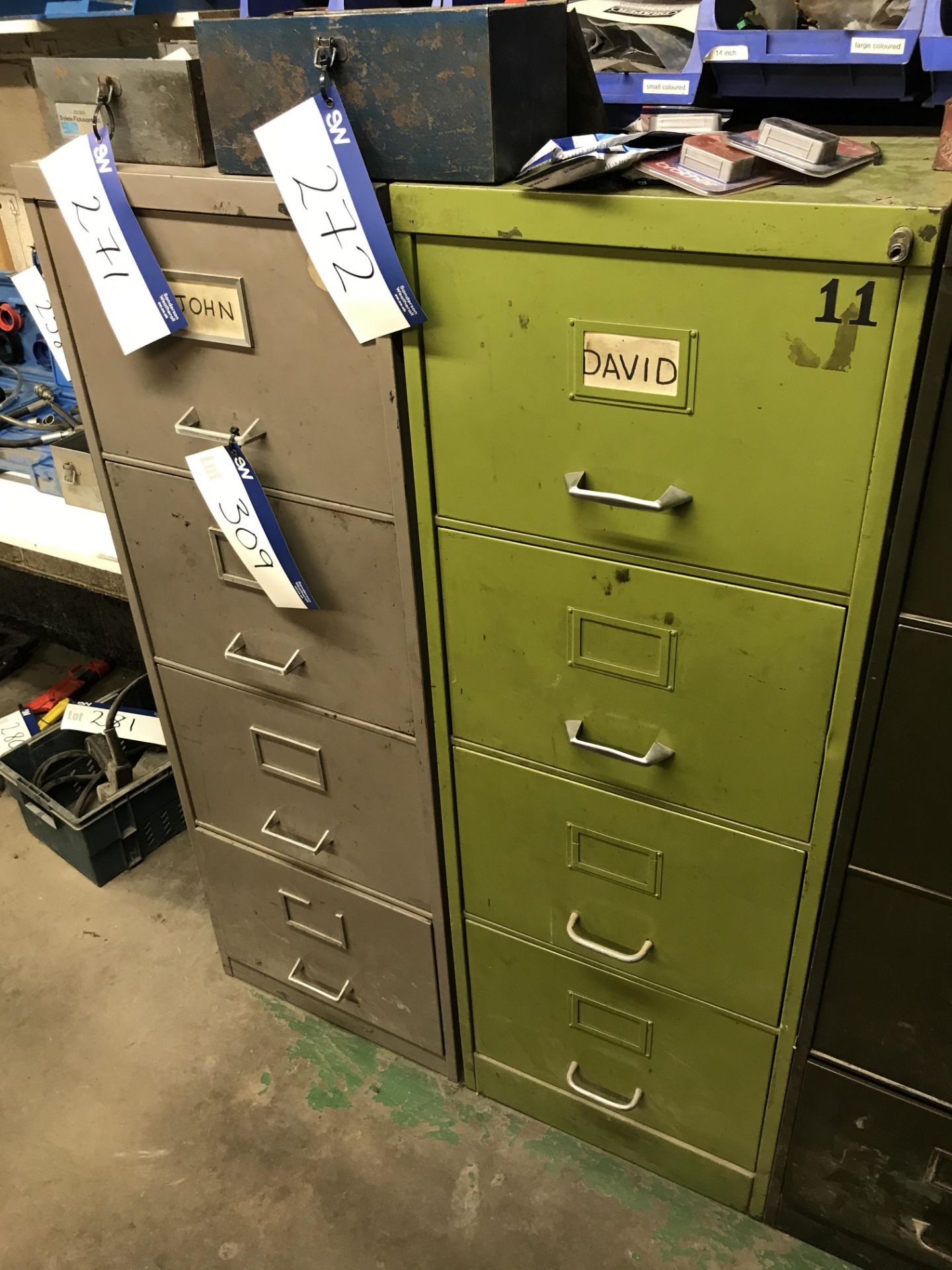 Two Steel Four Drawer Filing Cabinets (contents excluded) (lot located at Bedfords Limited (In