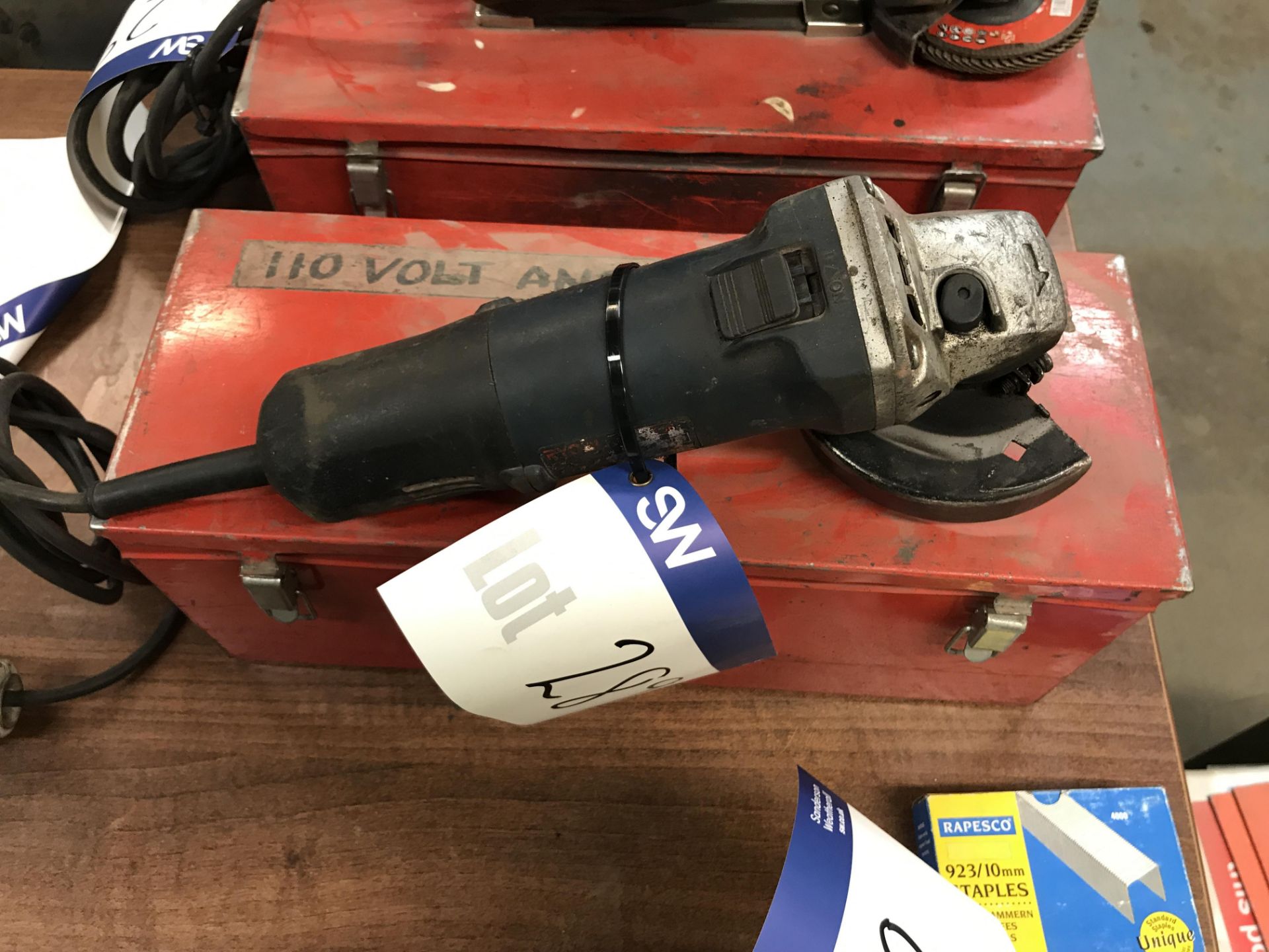 Ryobi Angle Grinder, 110V, with carry case (lot located at Bedfords Limited (In Administration),