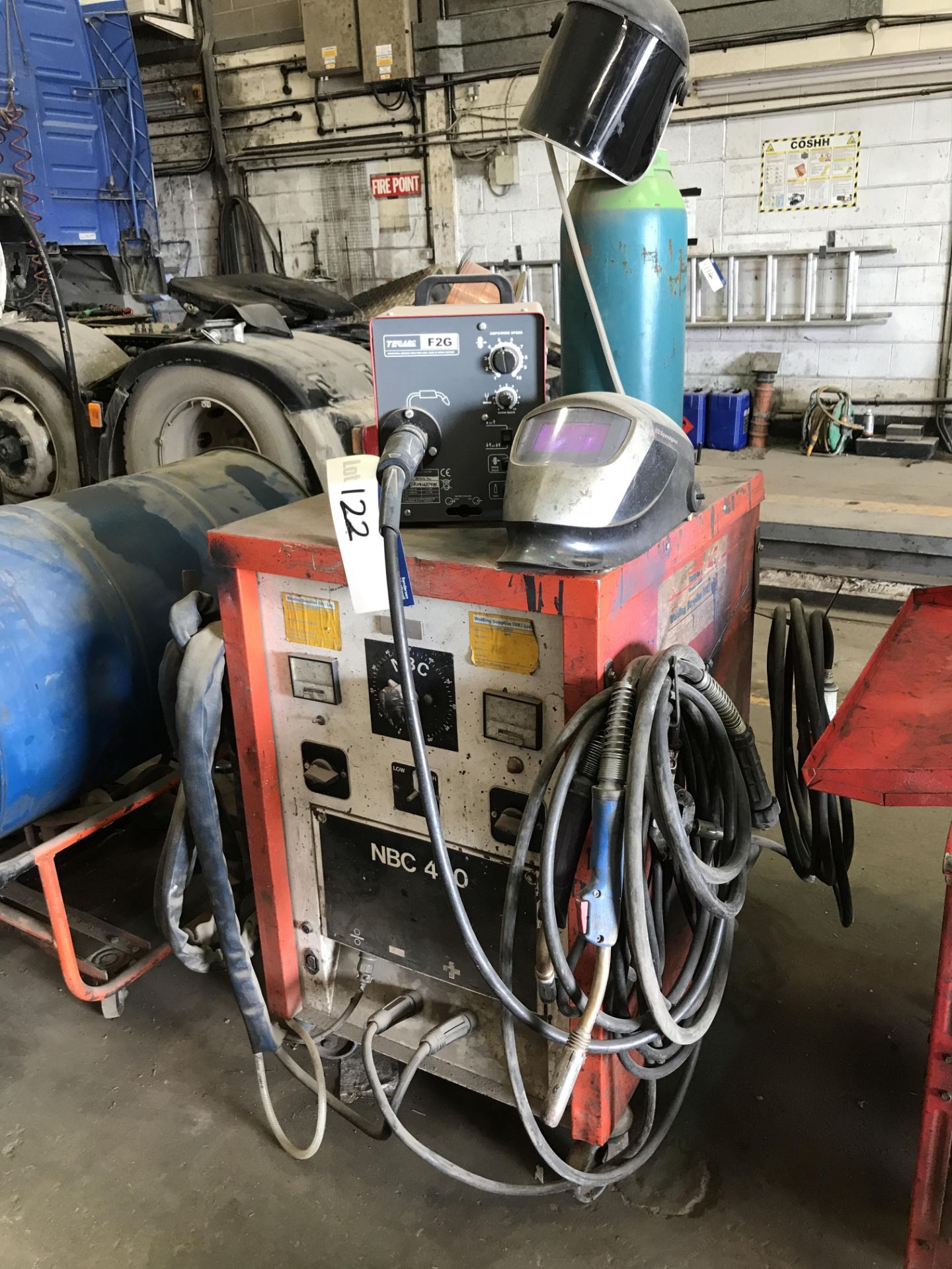NBC 400 Mig Welder Set, with Tecarc F2G twin roll wire feed unit, two Binzel mig torches and welding - Image 2 of 5
