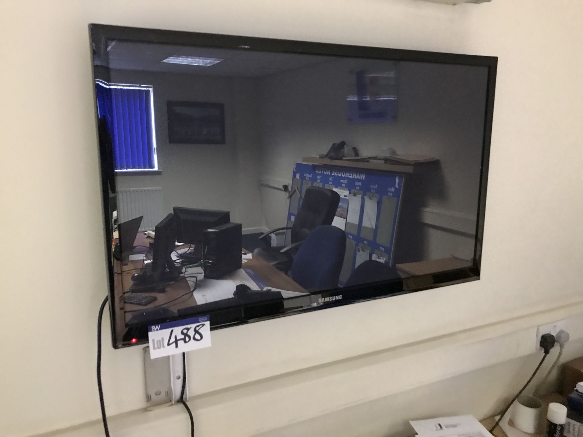 Samsung Wall Mounted 42in. Flat Screen Television (no remote) (lot located at Bedfords Limited (In