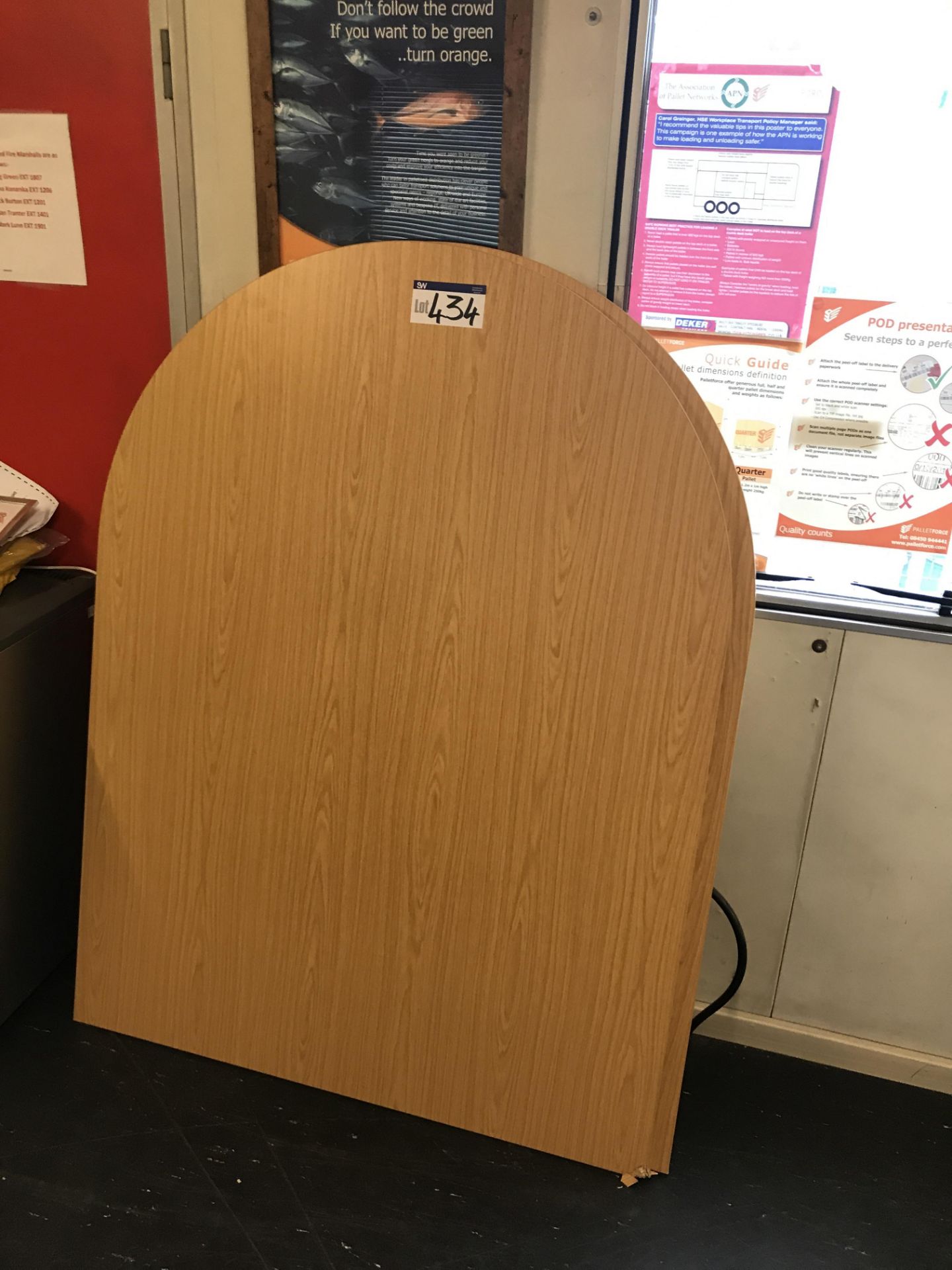 Dismantled Oval Shaped Meeting Table & Desk (lot located at Bedfords Limited (In Administration),