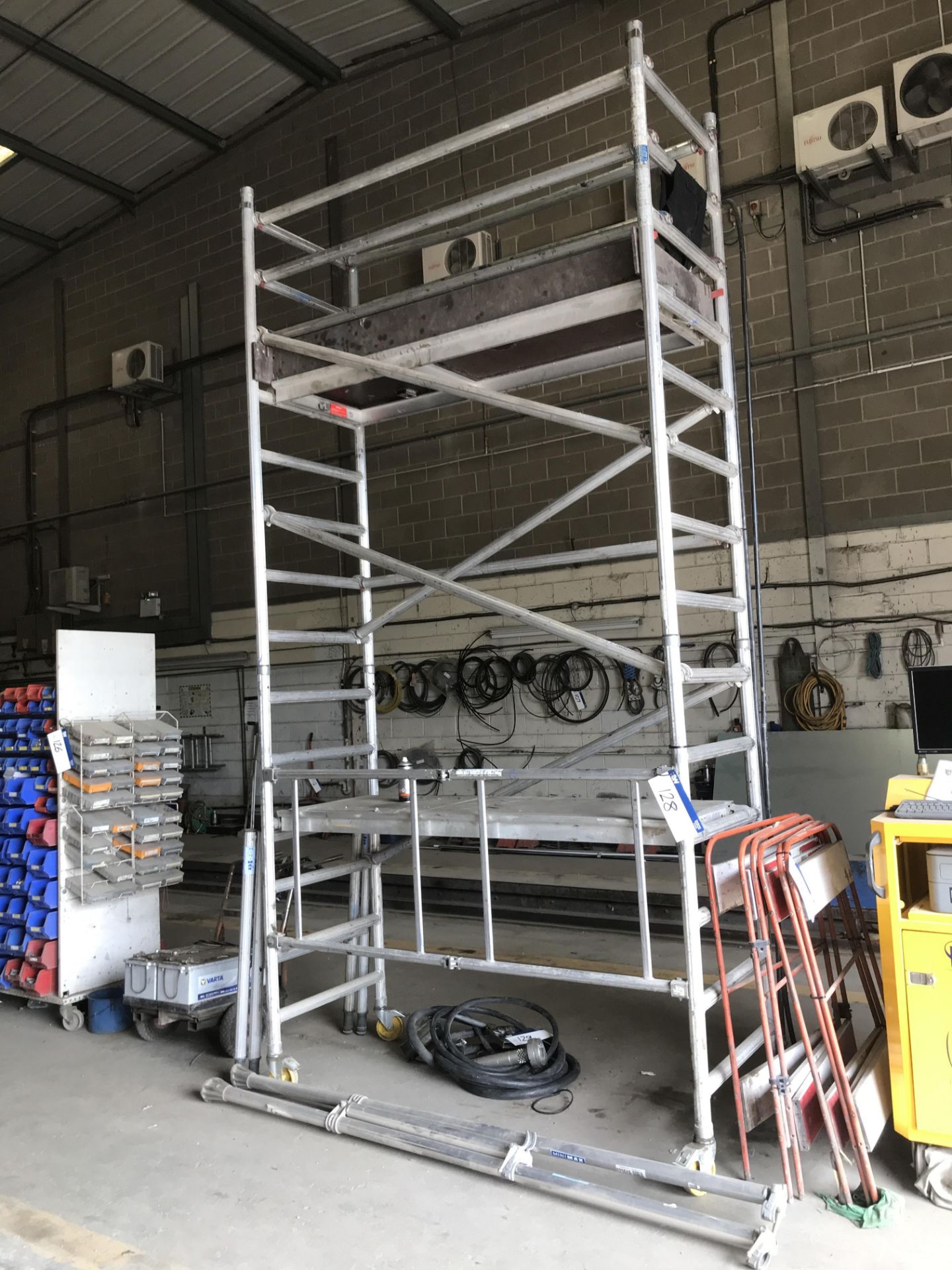 Alloy Scaffolding Tower, approx. 3.9m high x 1.9m long x 750mm wide (lot located at Bedfords Limited
