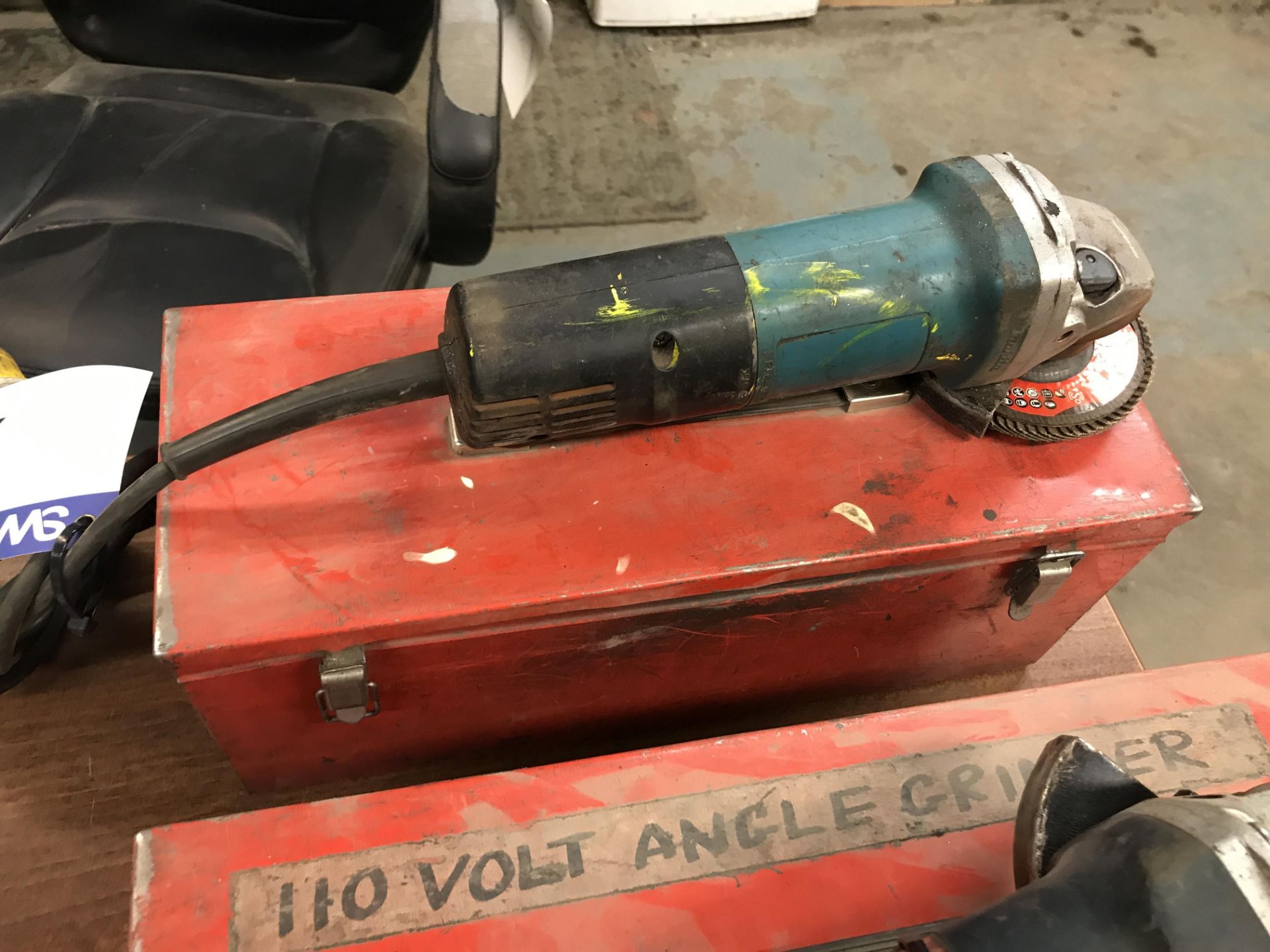 Angle Grinder, 110V, with carry case (lot located at Bedfords Limited (In Administration),