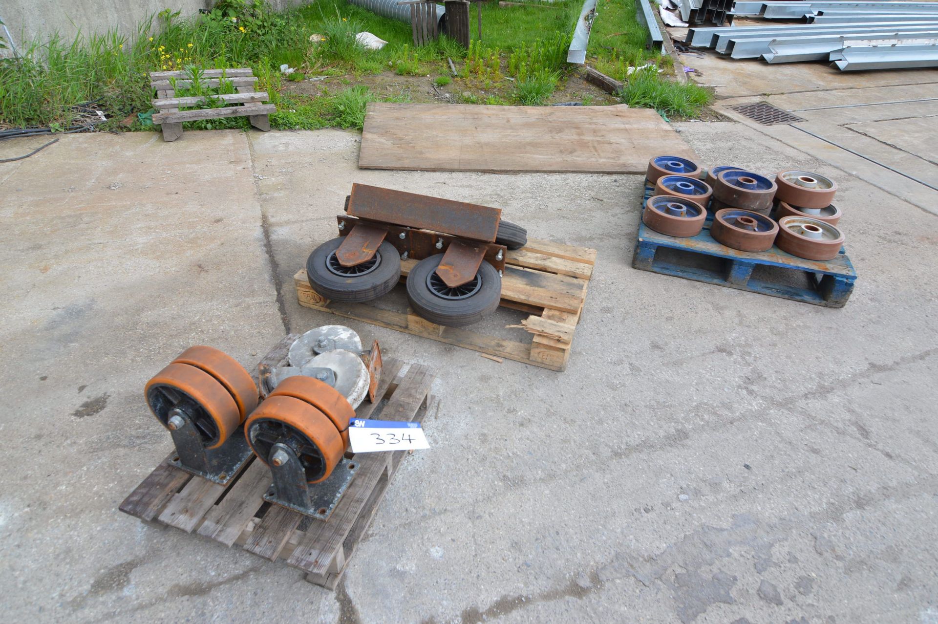 Quantity of Nylon & Rubber Wheels, as set out on three pallets