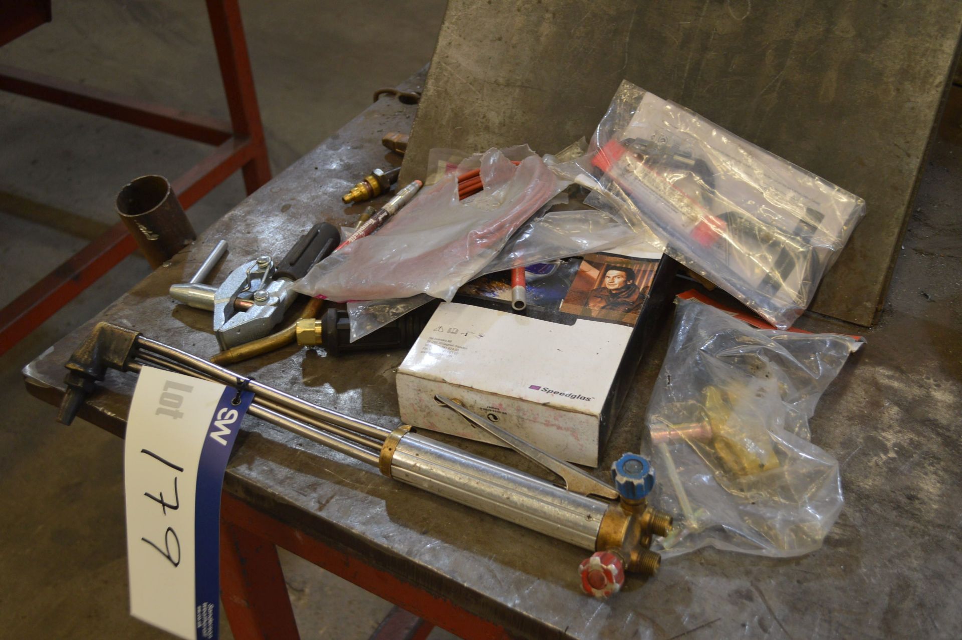 Assorted Welding Equipment and Components, on bench