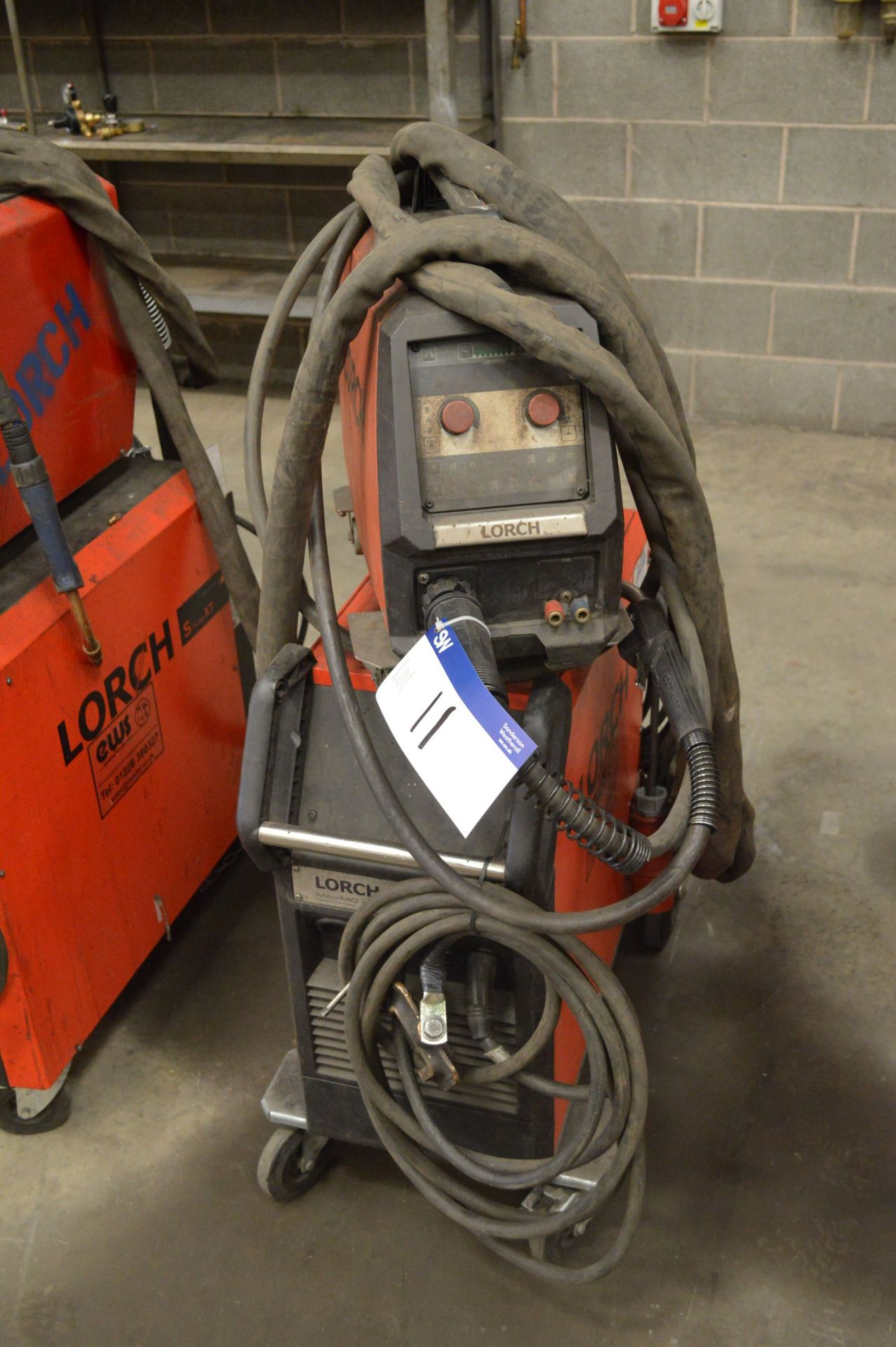 Lorch Micormig 400 Mig Welding Rectifier, serial no. 4062-2631-0004-6, with wire feed unit