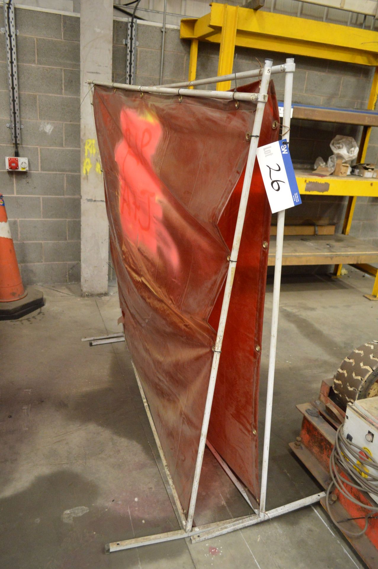 Two Tubular Steel Framed Welding Screens, each approx. 1.85m x 1.8m high - Image 2 of 2