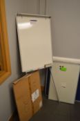 A-Frame Flipchart, with dry wipe board and baize noticeboard