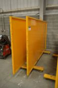 Two Tubular Steel Framed Welding Screens, each approx. 3m x 1.95m high