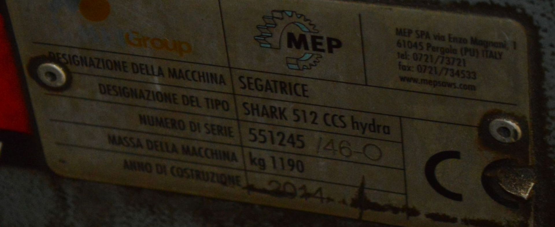 MEP SHARK 512CCS HYDRA HORIZONTAL BAND SAW, serial no. 551245/46-0, year of manufacture 2014, - Bild 7 aus 7