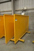 Two Tubular Steel Framed Welding Screens, each approx. 3m x 1.95m high