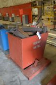 Fork Lift Truck Tip Skip, with mild steel off-cut contents