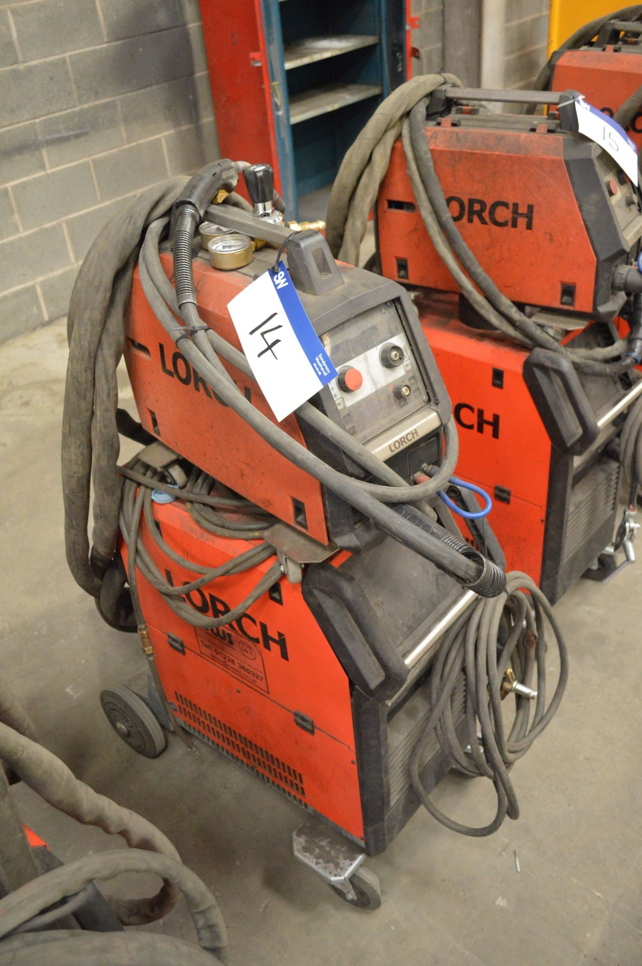 Lorch Micormig 400 Mig Welding Rectifier, serial no. 4062-2631-0003-9, with wire feed unit