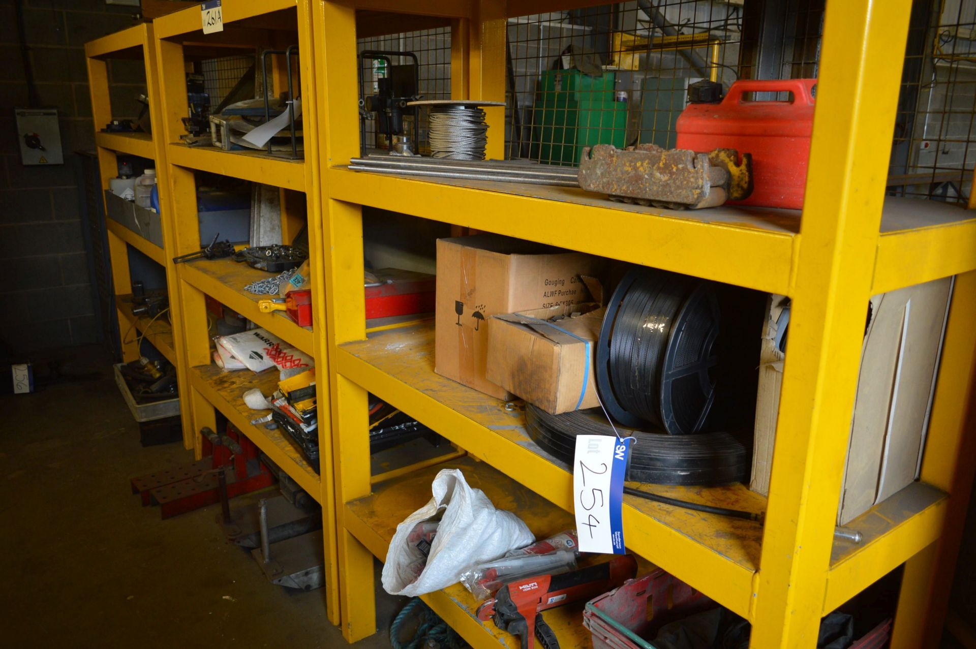 Remaining Loose Contents of Four Steel Racks, including items on floor under rack