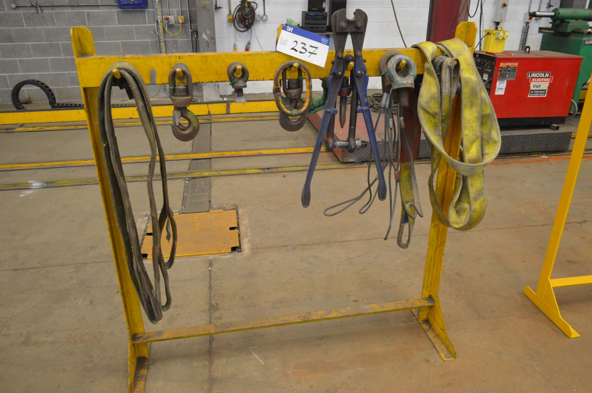 Single Sided Rack, with contents including lifting equipment