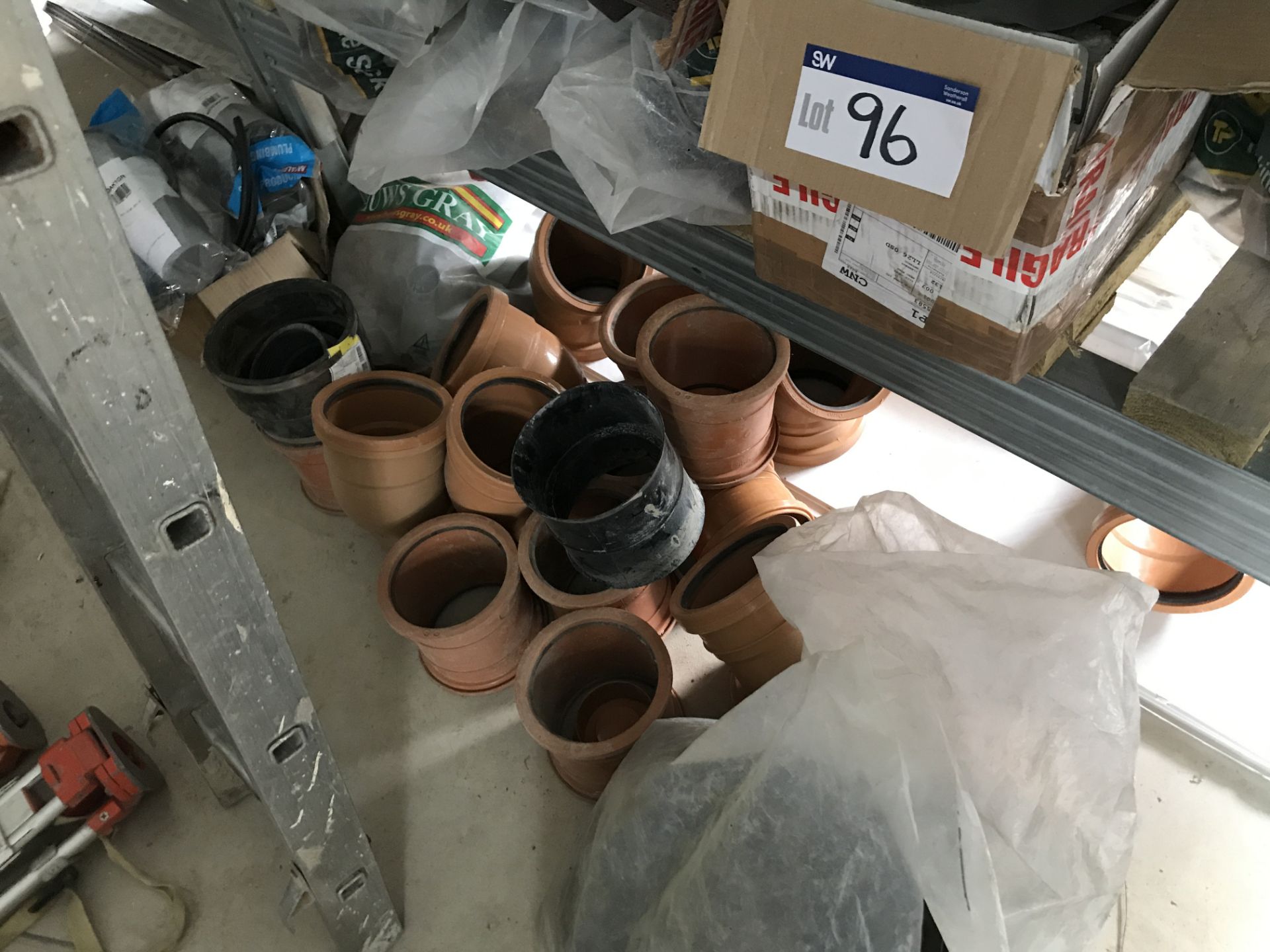 Assorted Plastic Pipes & Fittings, as set out on bay of rack and ground - Image 2 of 3