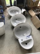 Four Ceramic Basins, as set out on ground