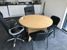 Circular Wood Table, with four chairs