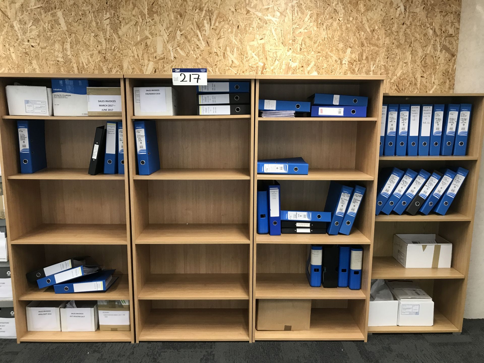 Four Wood Shelving Units