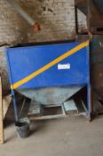 Two x 1 tonne Hopper Bottom Tote Bins, each approx. 1.43m x 1.2m x 1.33m deep overall, with fork