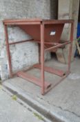 Tote Bin Emptying Stand, 1.4m x 1.3m, with hopper and fork lift channels