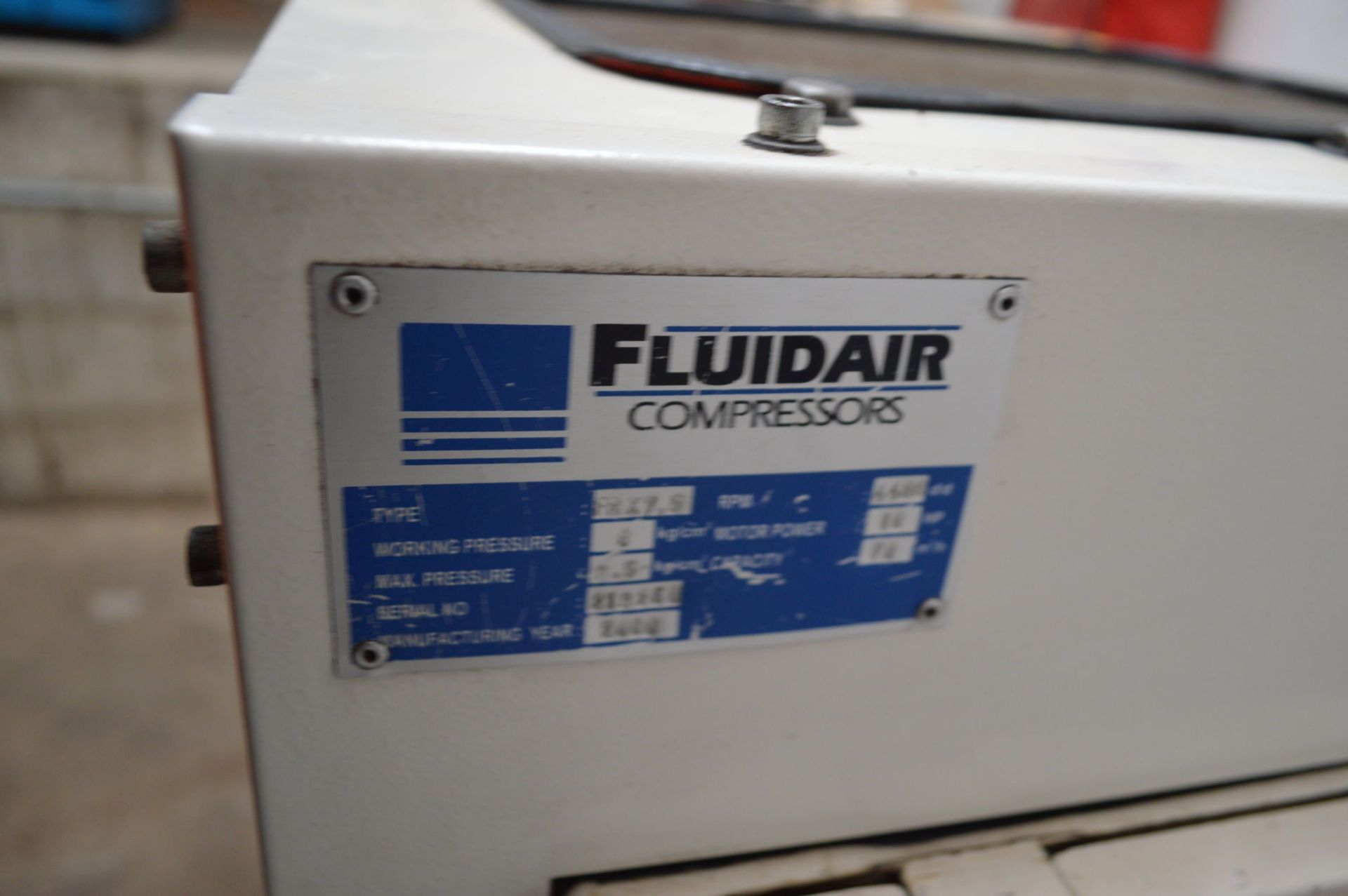 Fluidair FRX75 Packaged Air Compressor, serial no. 213260, 70 m³/ hr, 025703 hours (at time of - Image 4 of 4