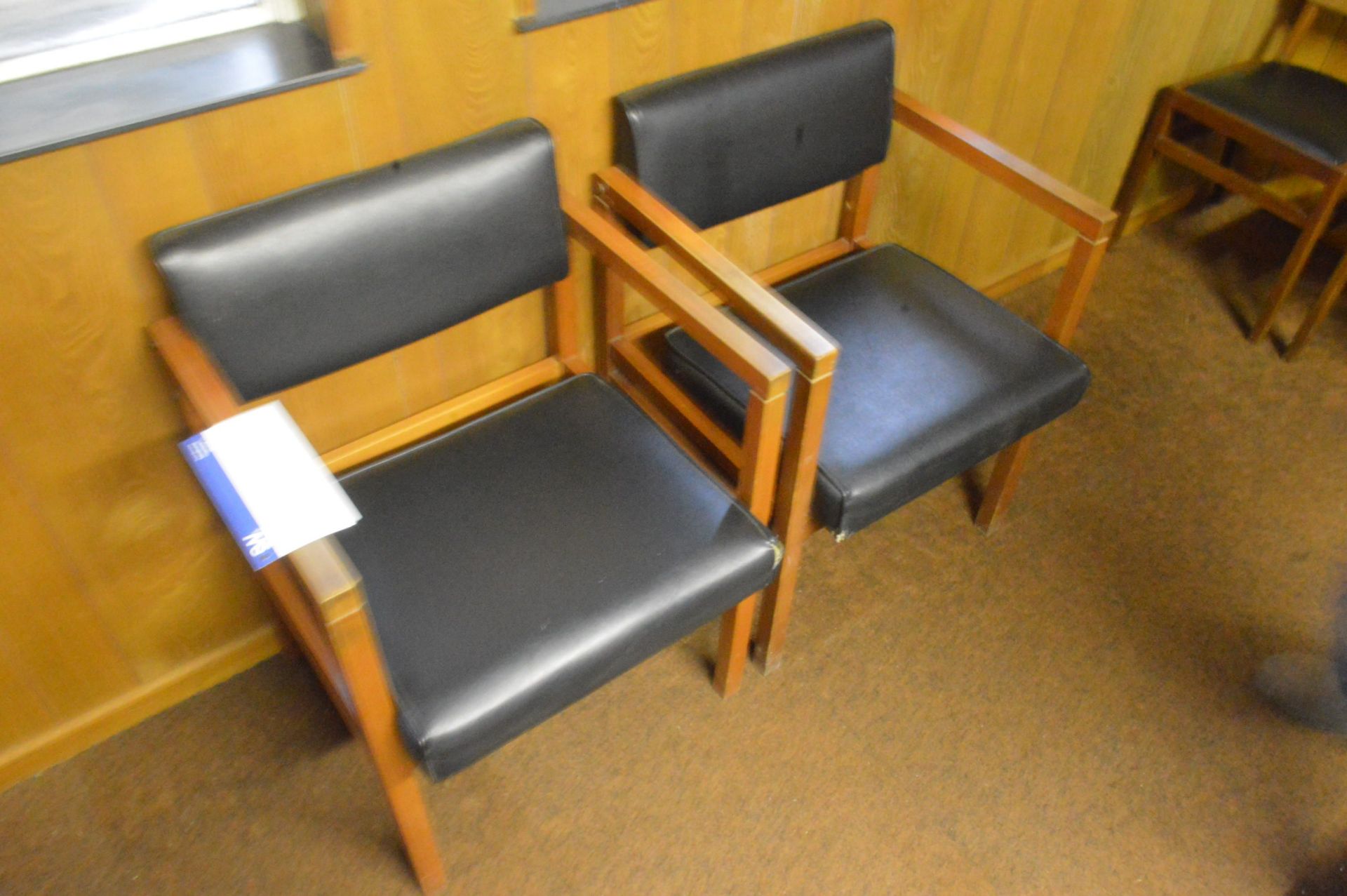 Two Wood Framed Armchairs