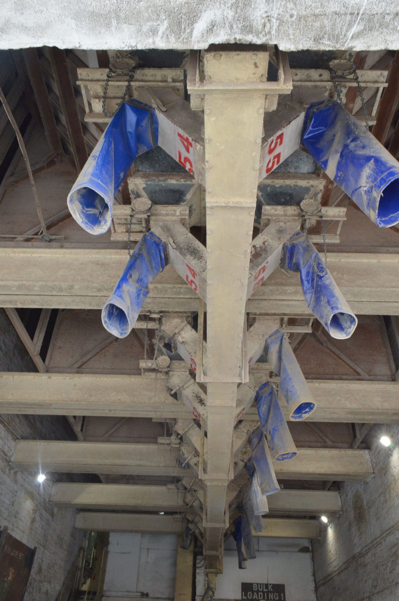 Chain & Flight Conveyor, approx. 13m long, with geared electric motor drive and one discharge outlet