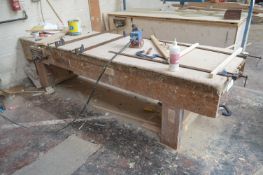 Timber Bench, fitted two joiners vices