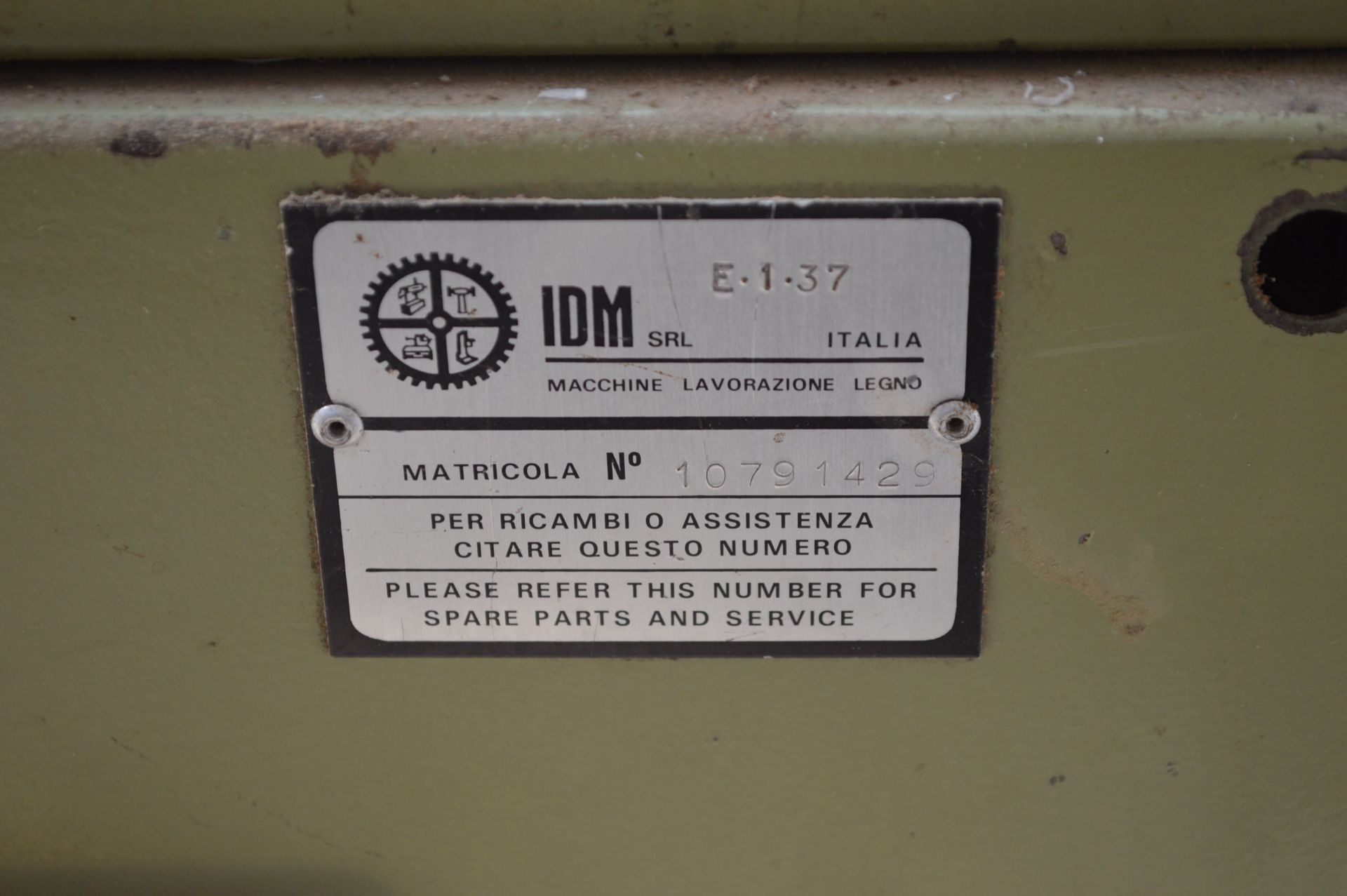 IDM E137 SINGLE SIDED EDGE BANDER, serial no. 10791429 - Image 5 of 5