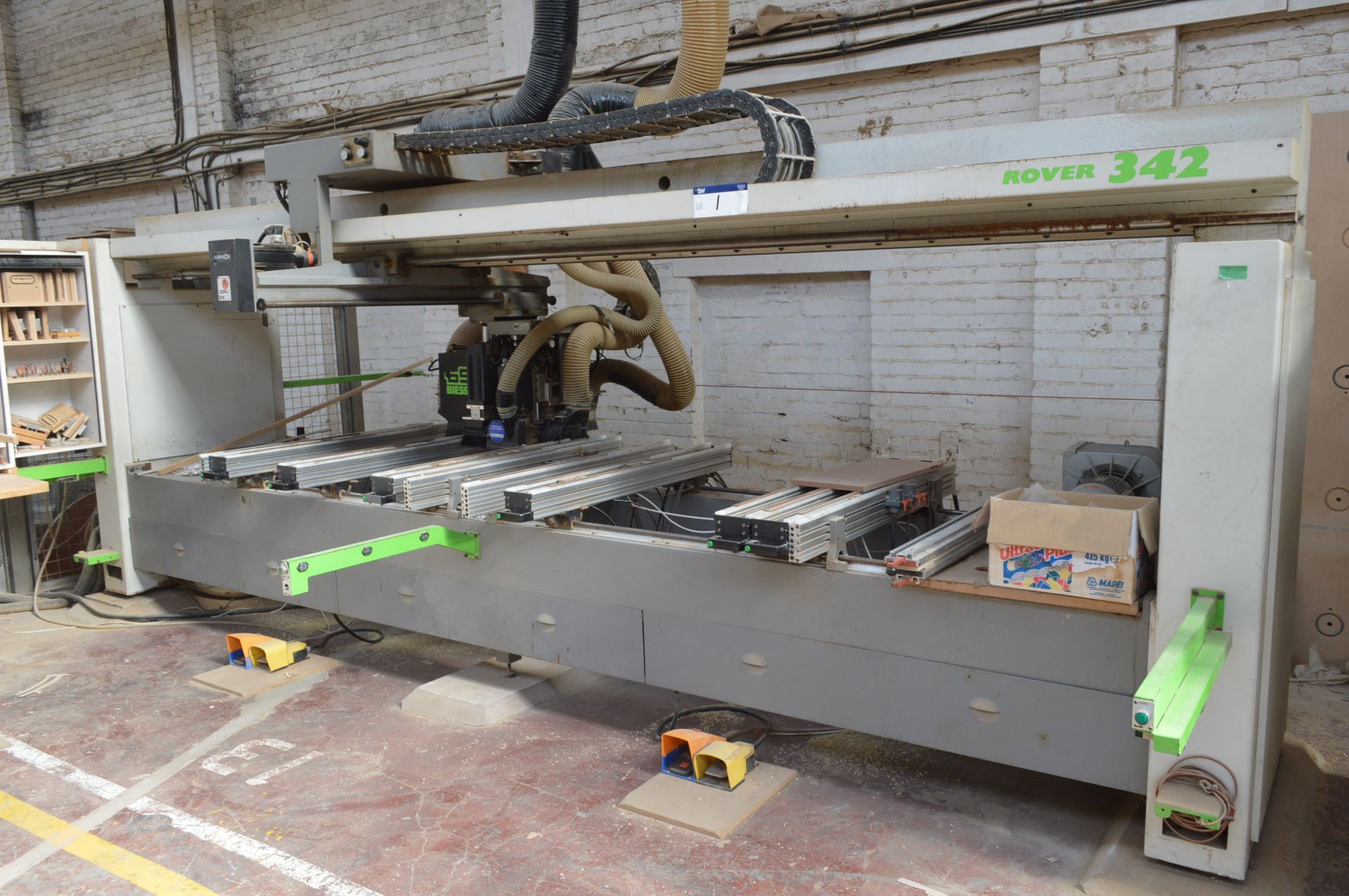 Biesse ROVER 342 CNC MACHINING CENTRE, serial no. 853/91, max. power 25kW, with tooling as fitted - Image 3 of 9