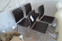Four Chrome Steel Framed Stand Chairs