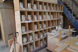 Assorted Farrow & Ball Water Based Paints, in rack
