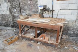 Atlas Pillar Drill, with timber bench