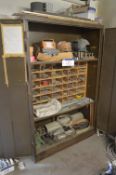 Double Door Cupboard & Contents, including mainly cutter blocks and equipment