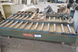 Trepel 9ft x 6ft Hydraulic Scissor Lift Table, with roller conveyoring fitted to top