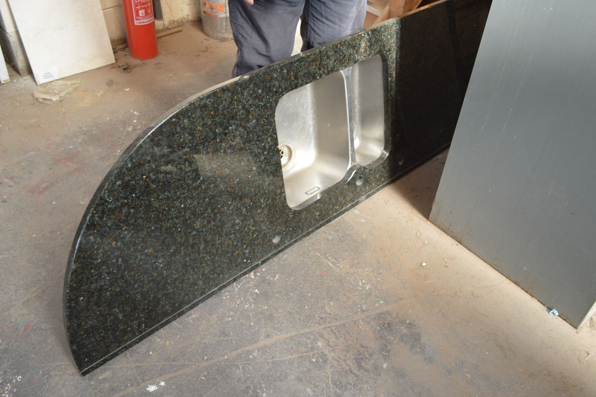 Granite Worktop, fitted twin bowl sink, approx. 2.4m long - Image 2 of 3